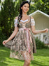 Dreiteiliges Spitzen-Schürzen-Set für Damen mit Digitaldruck – Traditionelle Oktoberfest-Kleidung